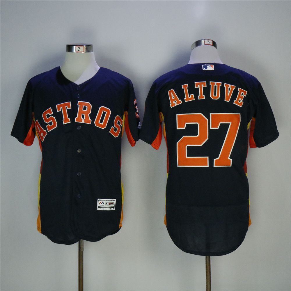 Men Houston Astros #27 Altuve Blue MLB Jerseys->houston astros->MLB Jersey